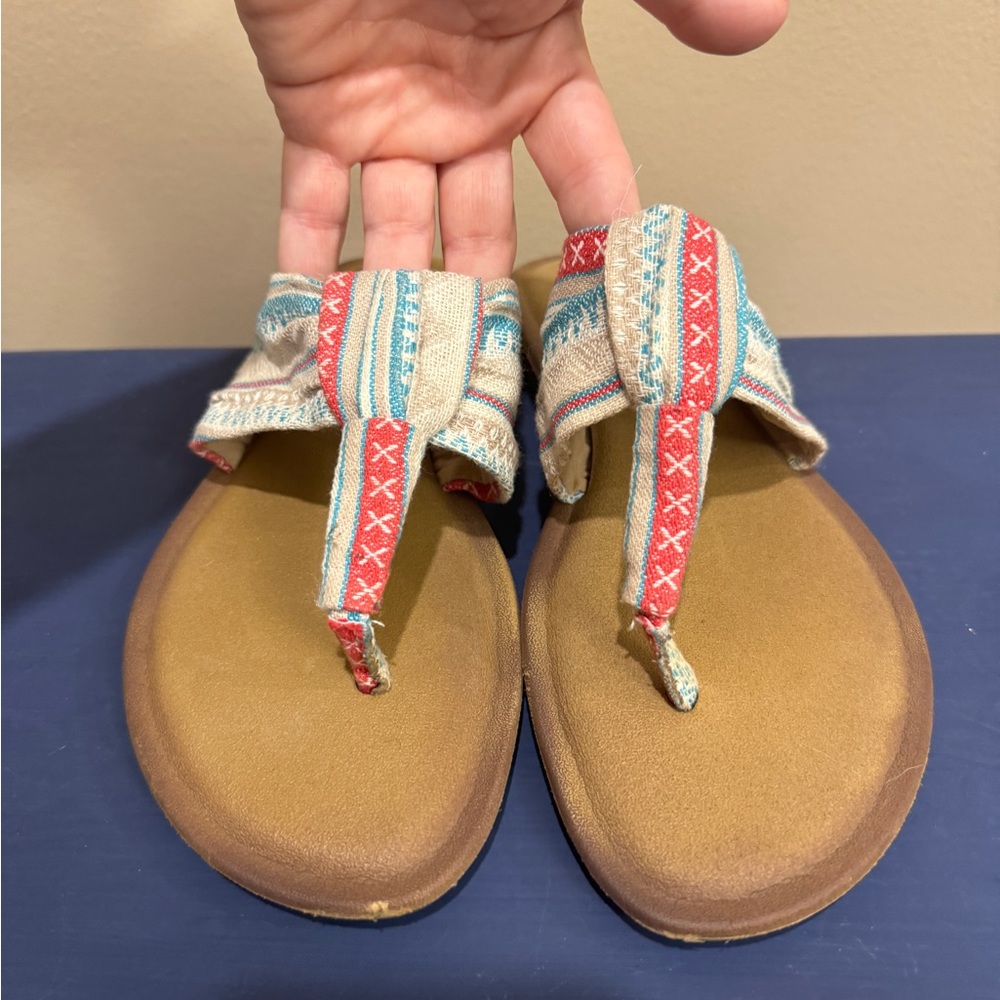Sketchers sz 7 luxe foam flip flop beach‎ sandal Aztec - Picture 2 of 8